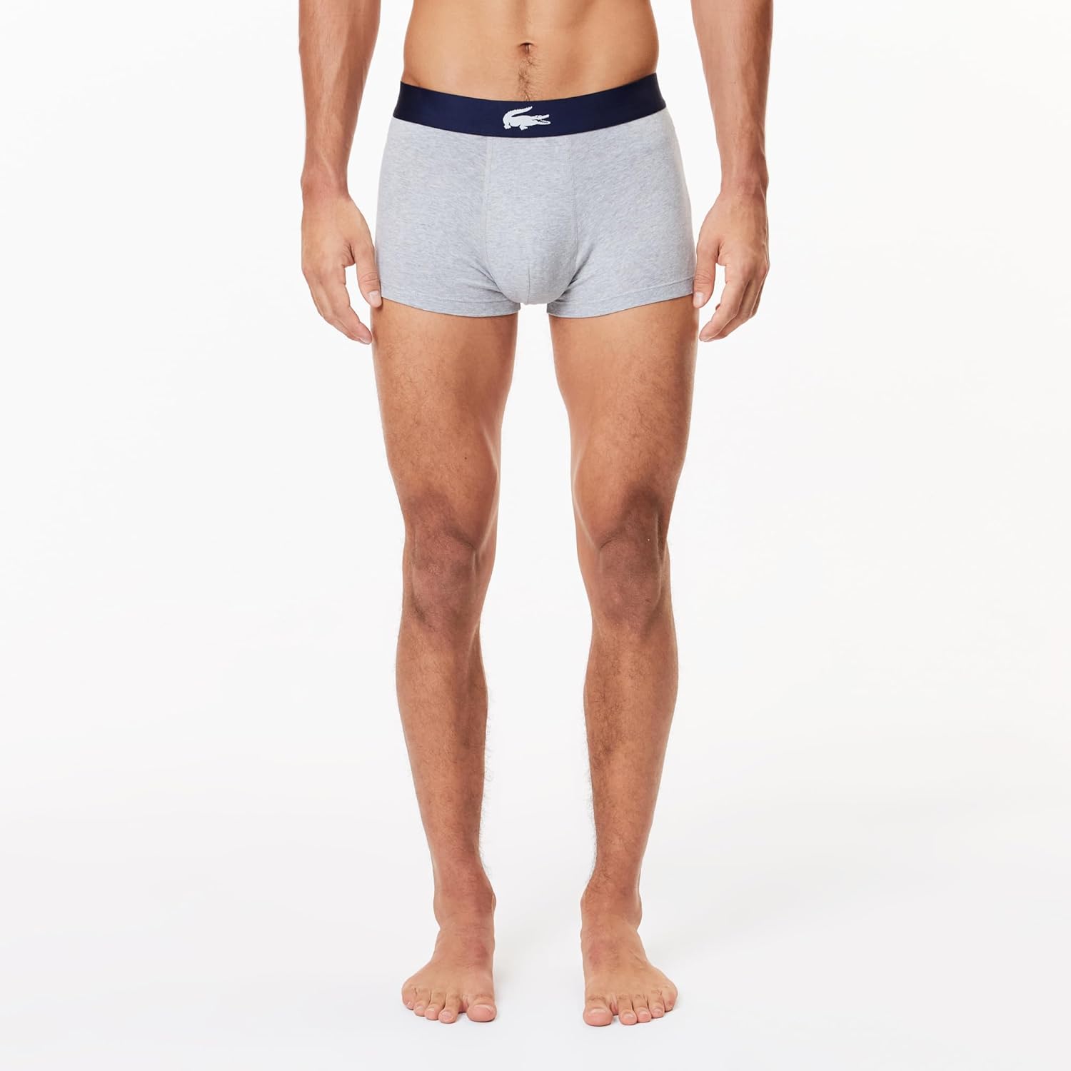 Боксеры Lacoste, мужские, с диагональным принтом, Navy Blue/Silver/Charcoal — фото 4