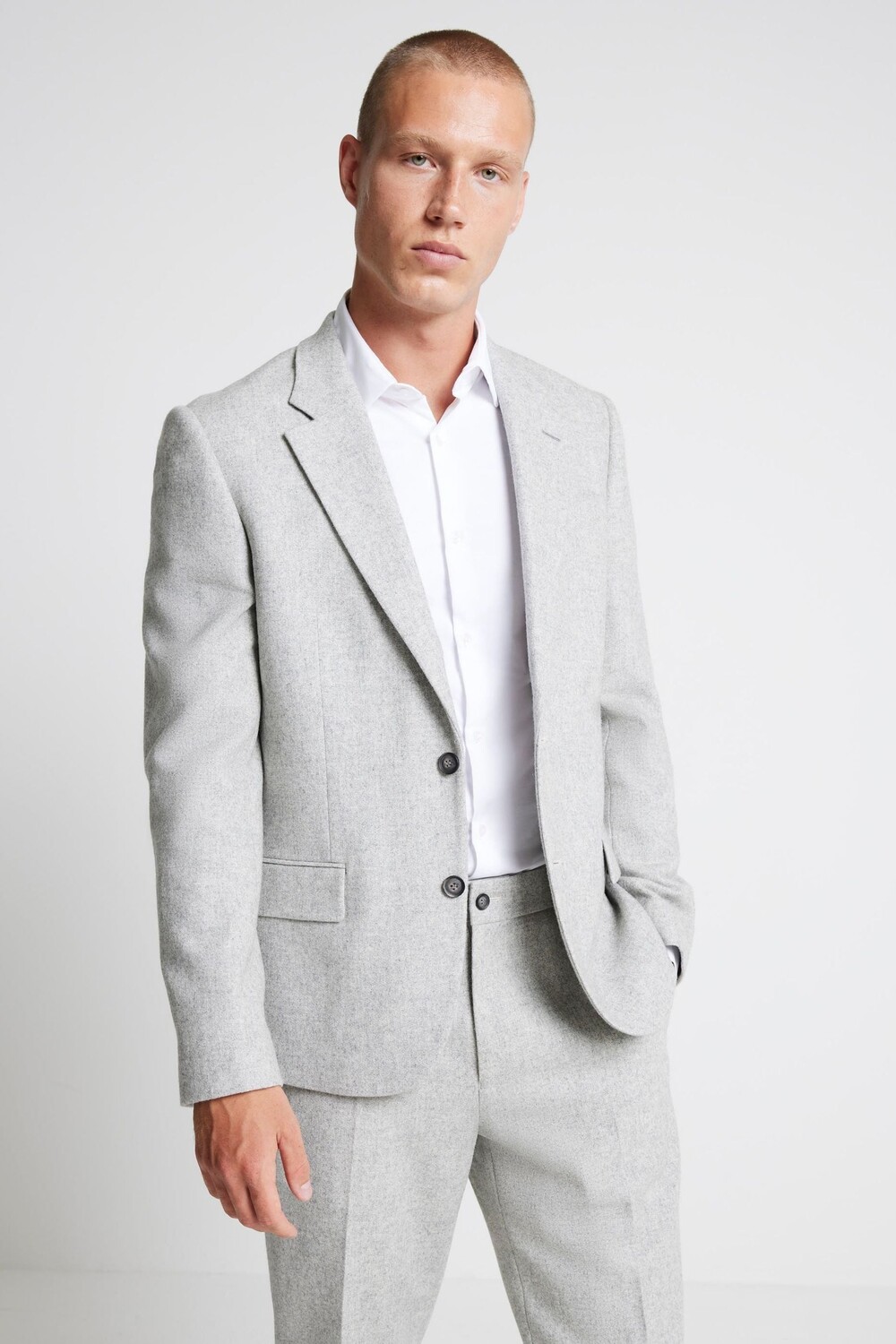 

Шерстяные костюмные брюки River Island, серый