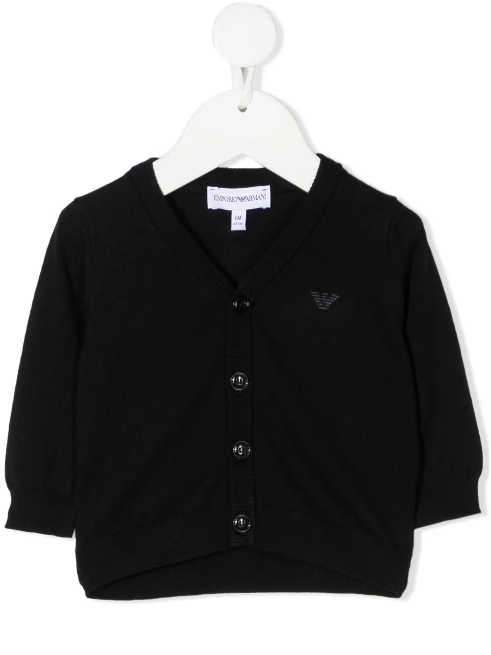

Кардиган с отделкой в рубчик и логотипом Emporio Armani Kids, синий