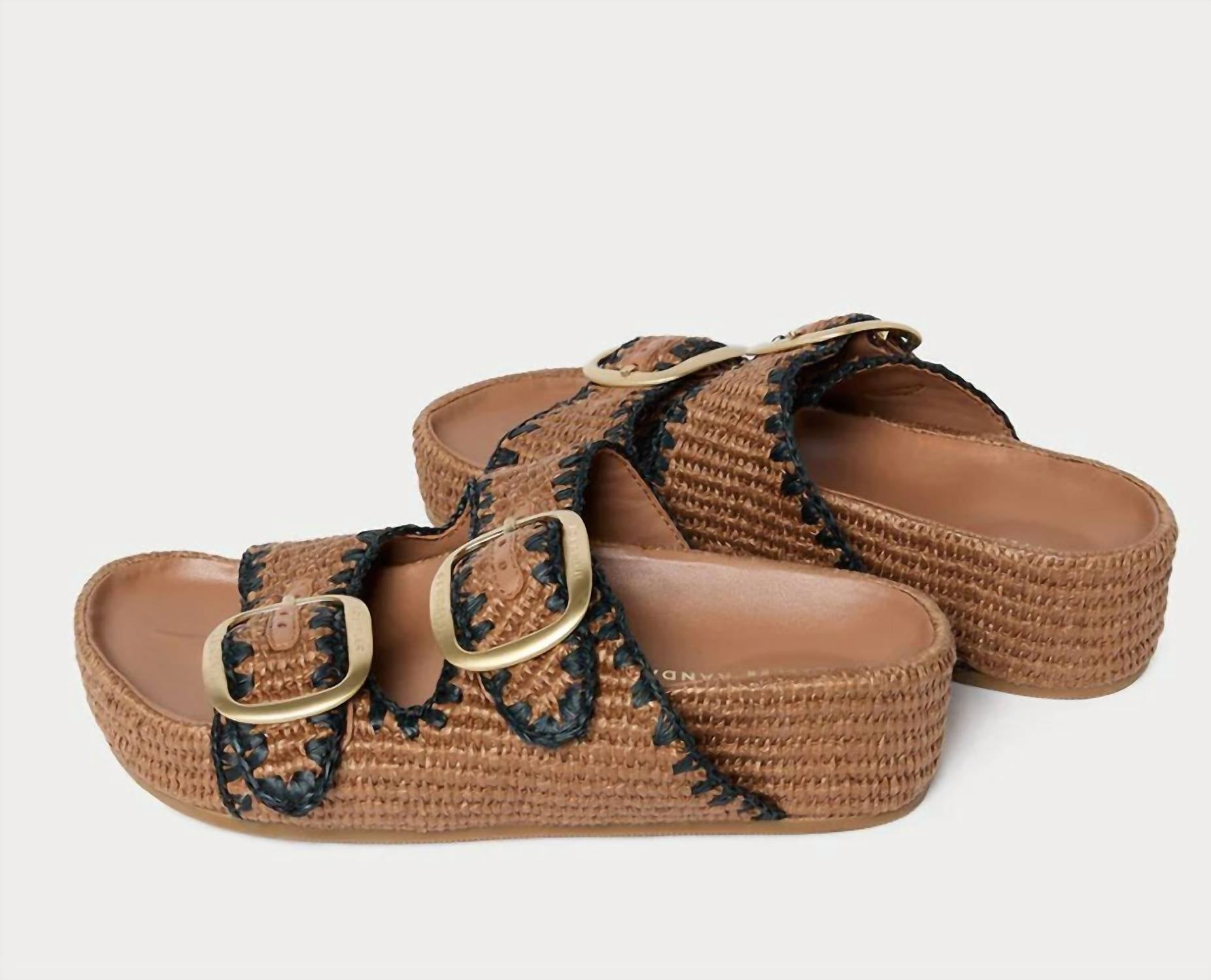 Женские сандалии Theo Two Band в коричневом и черном цвете Loeffler Randall — фото 4