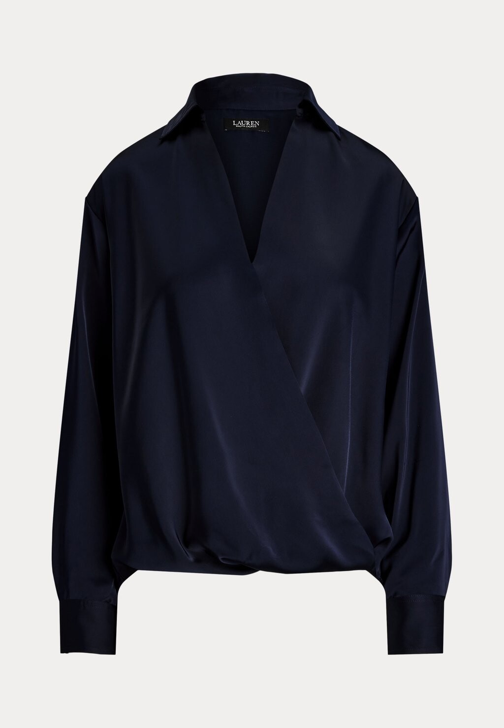 

Блуза SATIN CHARMEUSE SURPLICE BLOUSE Ralph Lauren, темно-синий
