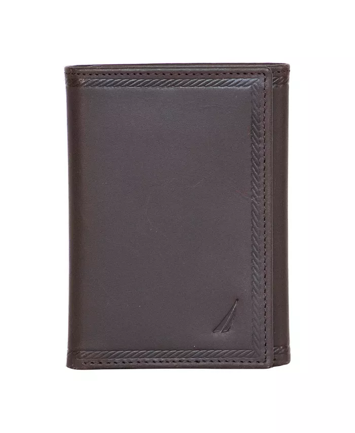 

Мужской кожаный кошелек Trifold Nautica, коричневый