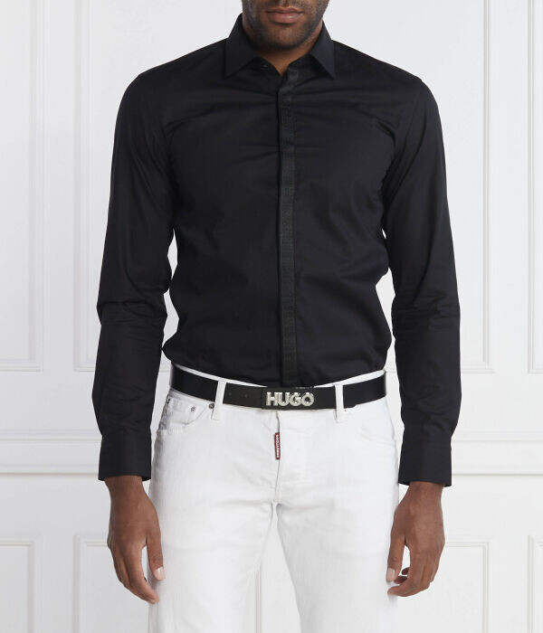 

Рубашка Hugo Keidi Slim Fit, черный