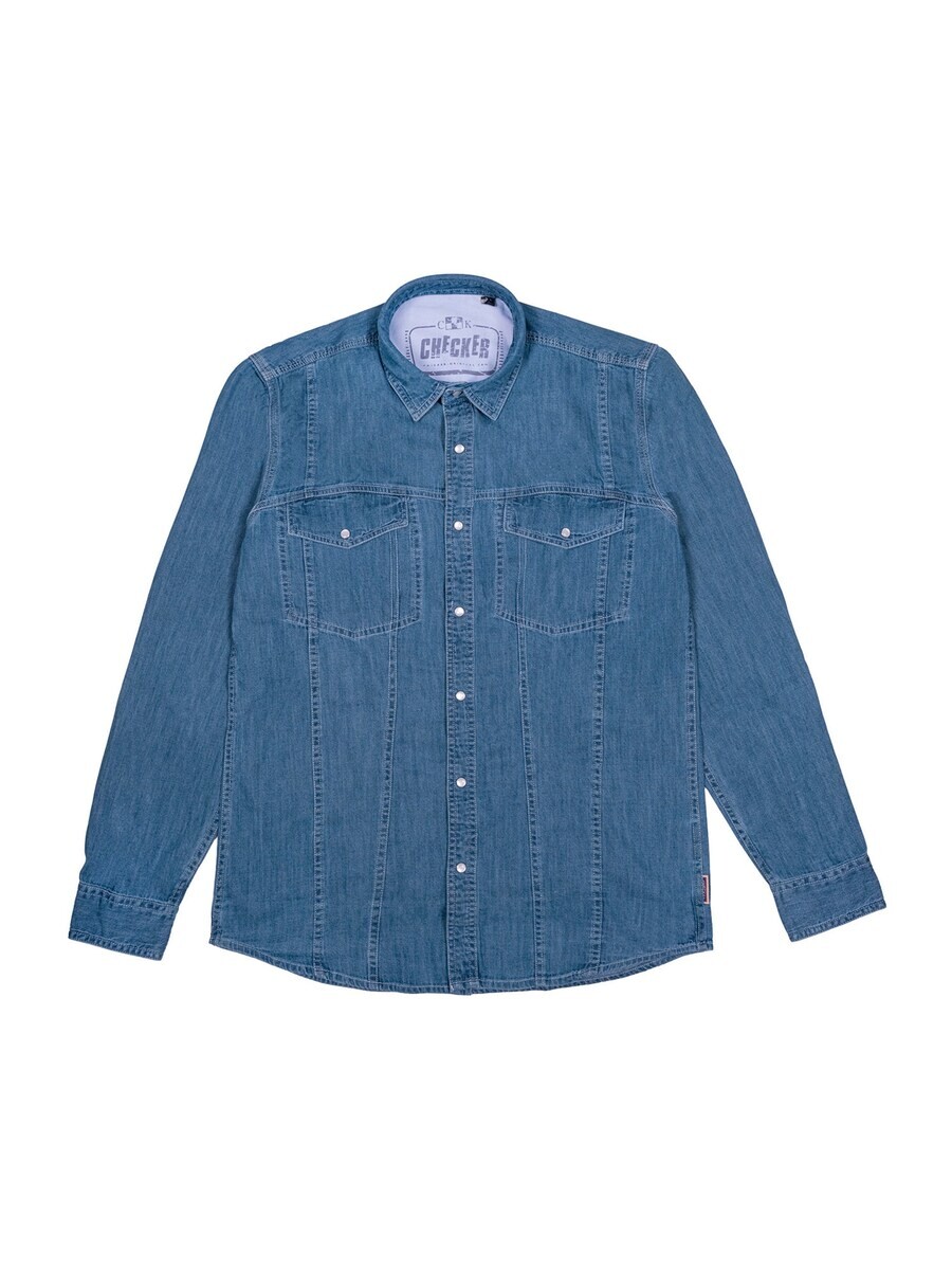 

Джинсовая рубашка Checker Regular fit Button Up Shirt Dynasty Denim, синий