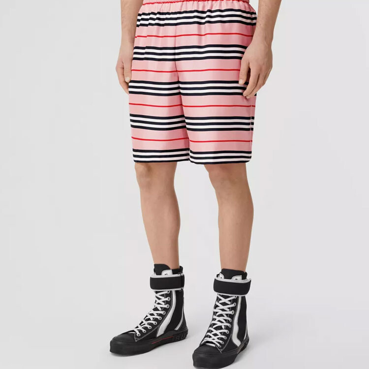 Шорты из шелкового твила Burberry Supreme X Icon Stripe, женские, розовый — фото 4