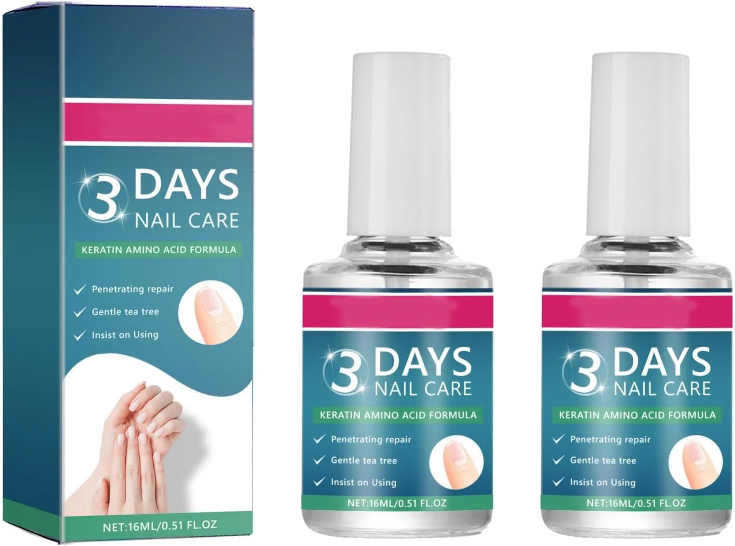 Масло для ухода за ногтями «3 Days Nail Care» с кератином, 2 шт. Generic, 3 Days Nail Care