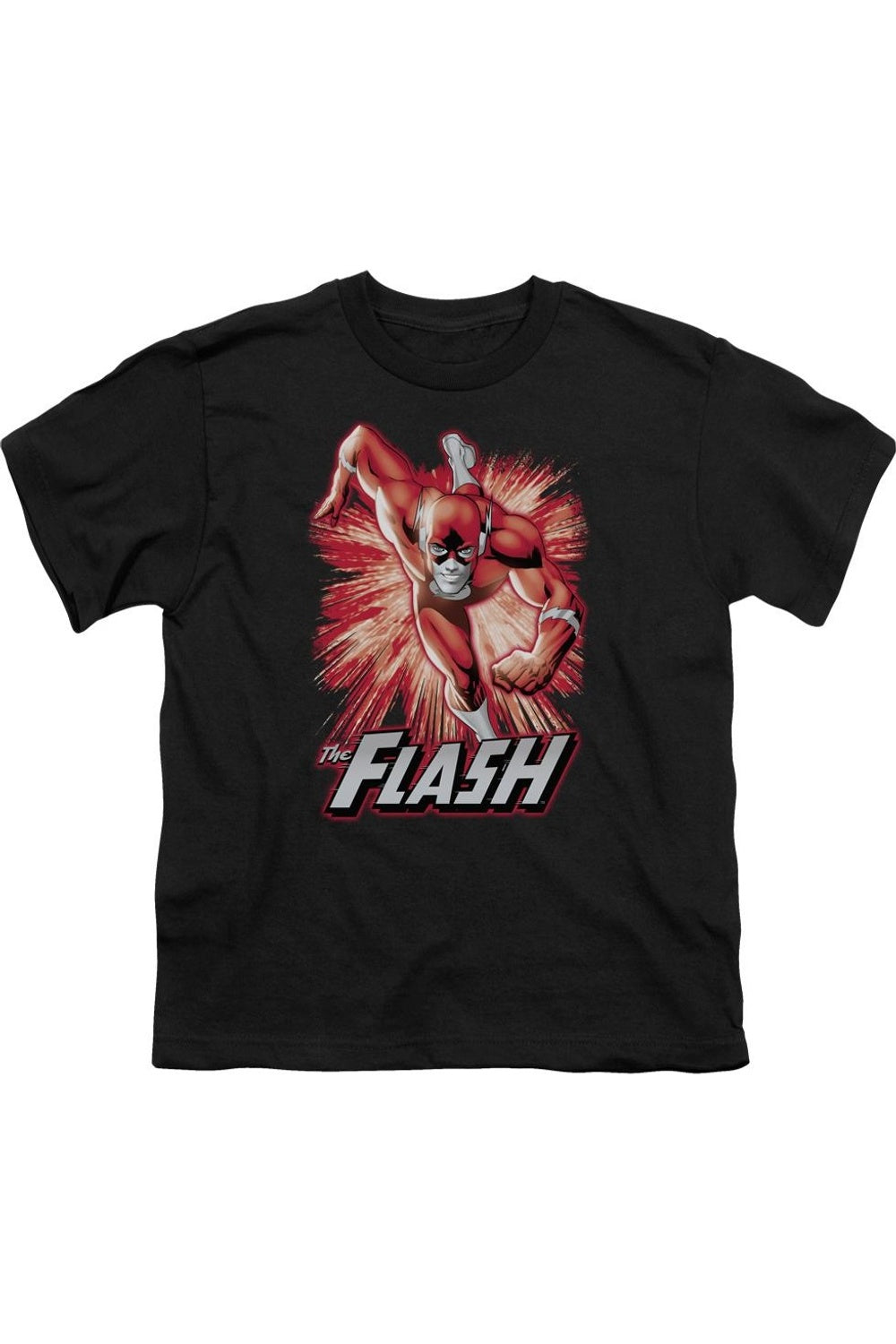 

Футболка с коротким рукавом для детей "Лига справедливости Америки" Flash в красно-сером цвете Gildan