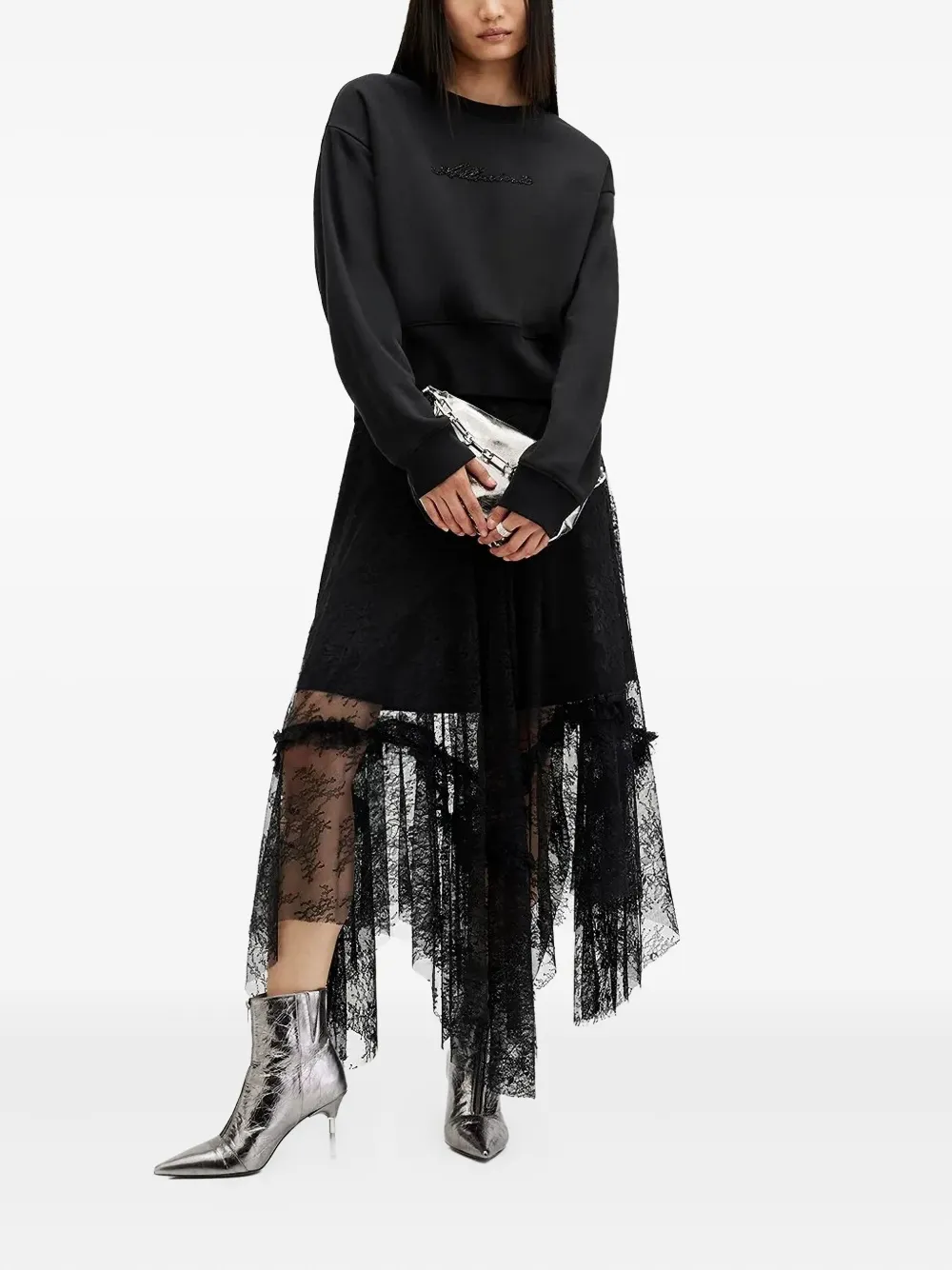 

Толстовка, украшенная пайетками AllSaints, черный