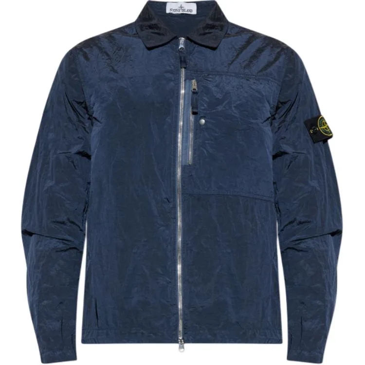 Рубашка-куртка на молнии STONE ISLAND, marine синий