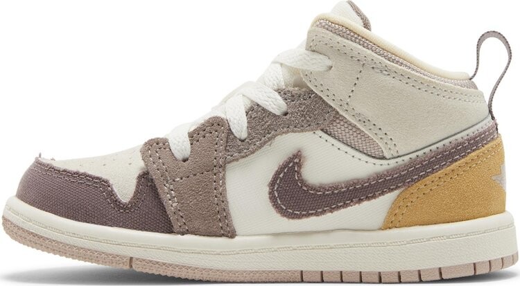 Кроссовки Air Jordan 1 Mid SE Craft TD 'Inside Out - Taupe Haze', коричневый — фото 3
