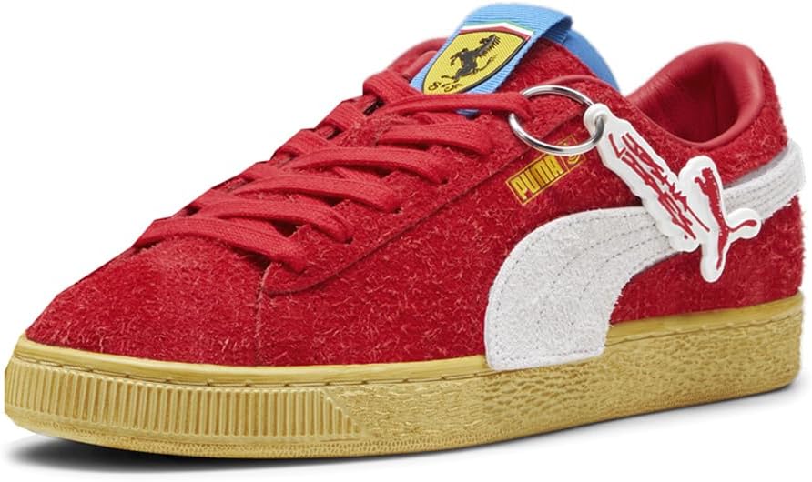 Кроссовки PUMA мужские Scuderia Ferrari Suede Joshua Vides на шнуровке, повседневные - красные — фото 2