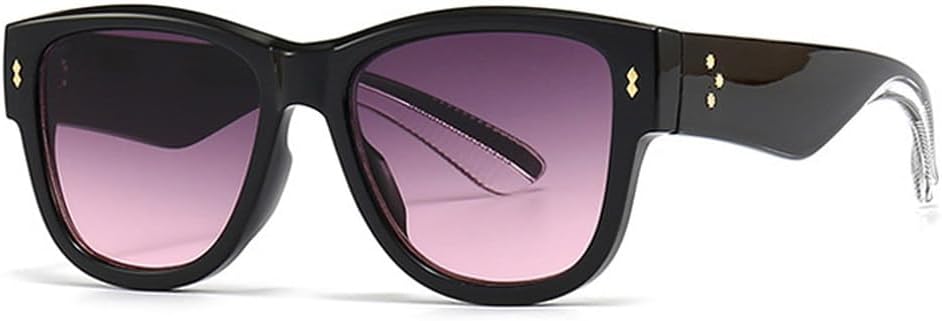 

Женские солнцезащитные очки в стиле панк с градиентным переходом цвета, солнцезащитные очки UV400 для мужчин, солнцезащитные очки с заклепками HVTVTLA, Black Gray Pink