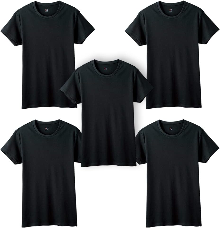 

Комплект из 5 мужских футболок GUNZE с коротким рукавом и круглым вырезом, желтый, 100% хлопок, YV0013V