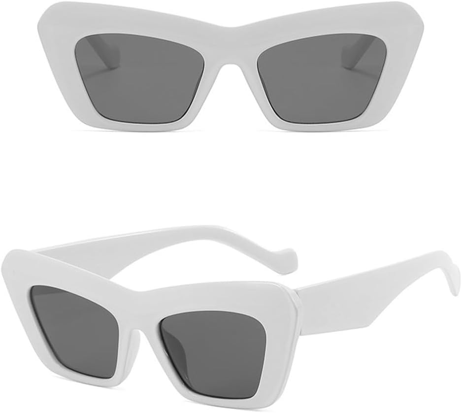 

Солнцезащитные очки для мужчин и женщин, форма «кошачий глаз», модные солнцезащитные очки для женщин с защитой от УФ-излучения, женские солнцезащитные очки, белые и серые MTZJH, One Color