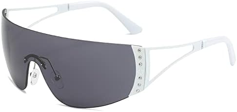 

Винтажные цельные солнцезащитные очки для женщин, большие солнцезащитные очки в стиле ретро с обтекаемой формой, мужские солнцезащитные очки с защитой от УФ-излучения UV400 MTZJH, 5