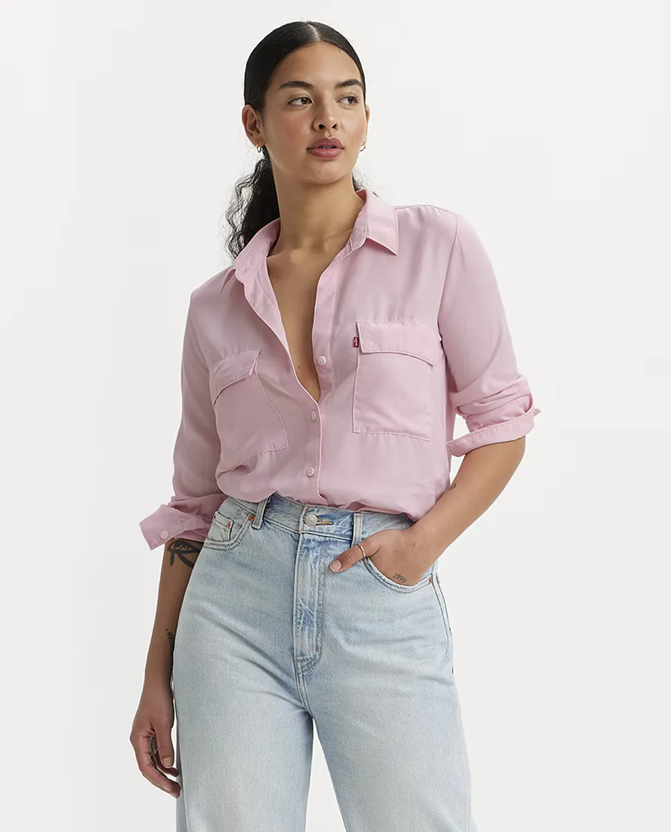 

Женская рубашка с длинным рукавом из 100% лиоцелла Levi's, розовый