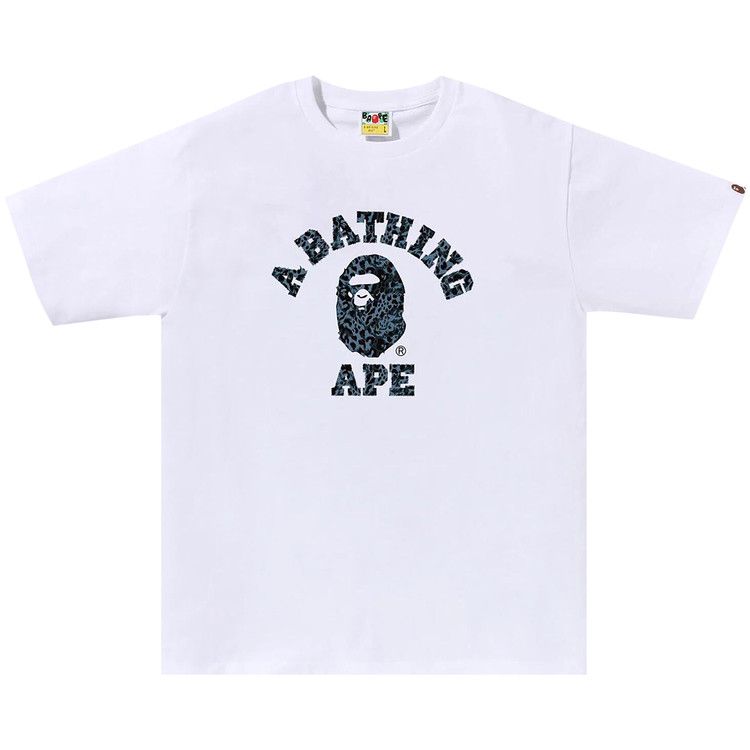 

Футболка BAPE Wild Leopard Pattern College Tee, White/Navy