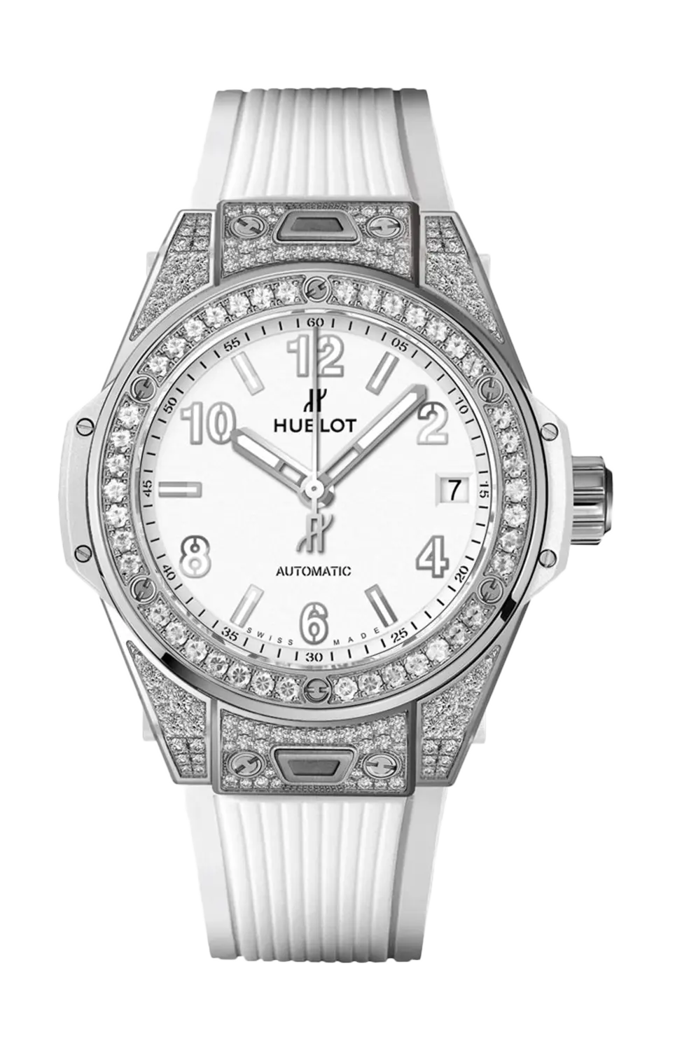 

Часы one click steel white pave Hublot
