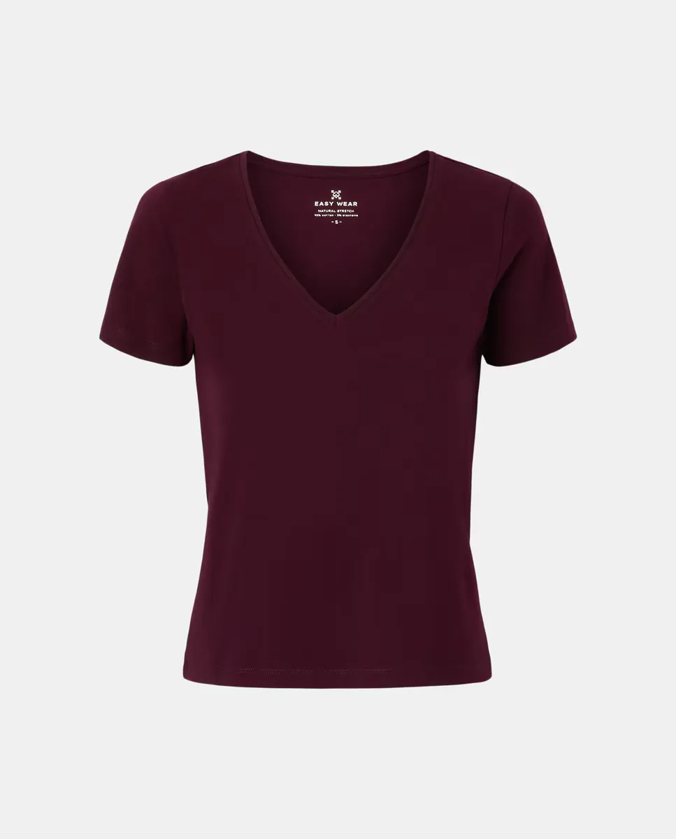 

Женская футболка с круглым вырезом и короткими рукавами Easy Wear, цвет Vino