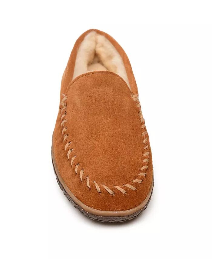 Мужские замшевые тапочки Tobie из овчины Minnetonka, коричневый — фото 4