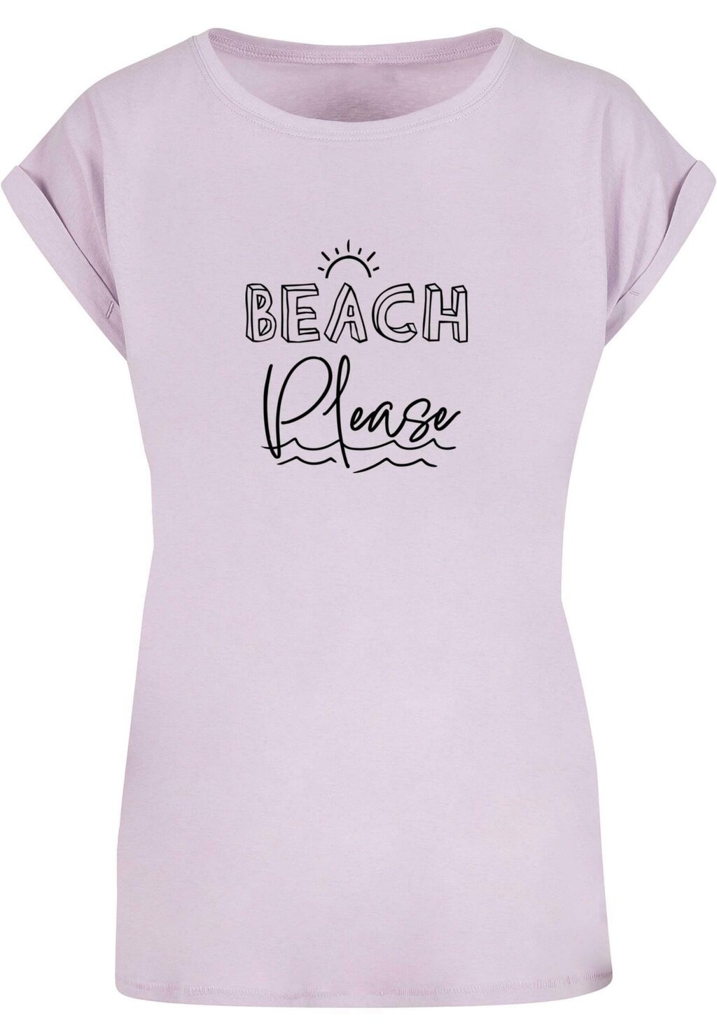 

Футболка с принтом BEACH PLEASE EXTENDED SHOULDER Merchcode, цвет lilac