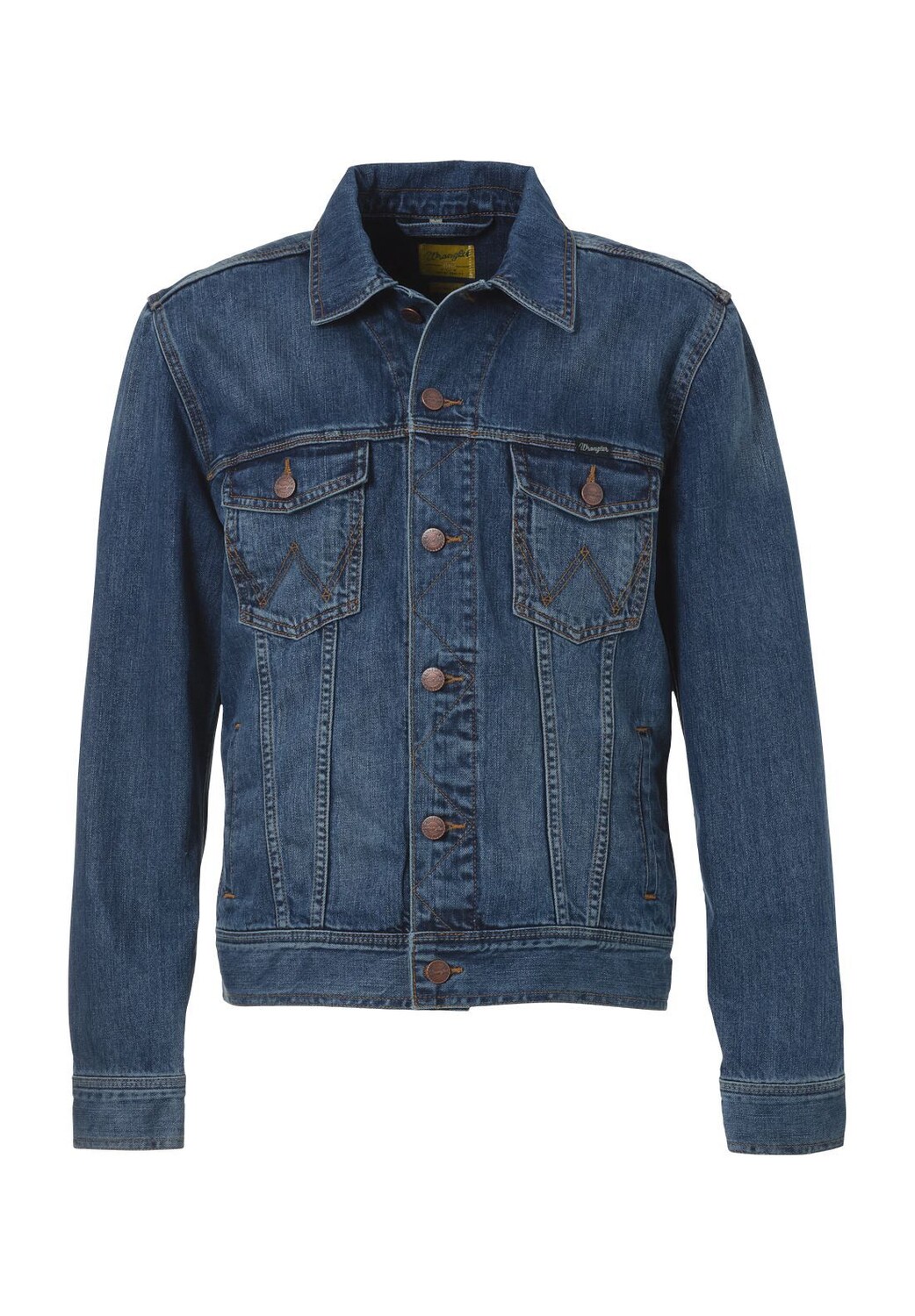 

Джинсовая куртка, отложной воротник, стирка, мужская Wrangler, цвет Mid Stone