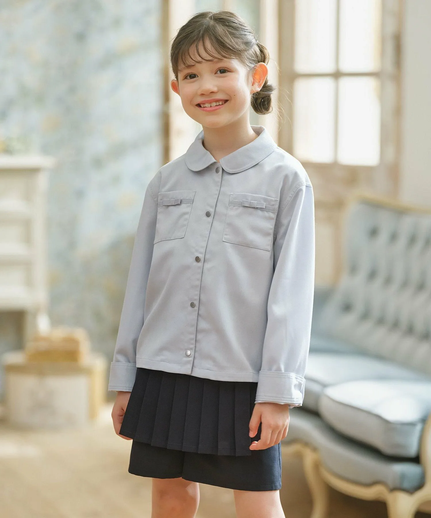 [150-160 см] Куртка с ленточным карманом Kids Suite, Sax Blue [073]