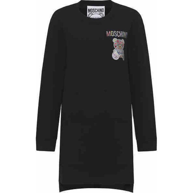 

Женское черное платье с длинными рукавами MOSCHINO