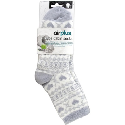 

Носки Aloe Cabin Ultra Hydrating - белые с серыми узорами Airplus