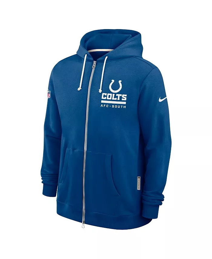 Мужская официальная утилитарная толстовка с молнией Royal Indianapolis Colts Sideline Standard Issue Player Dri-FIT Nike — фото 4