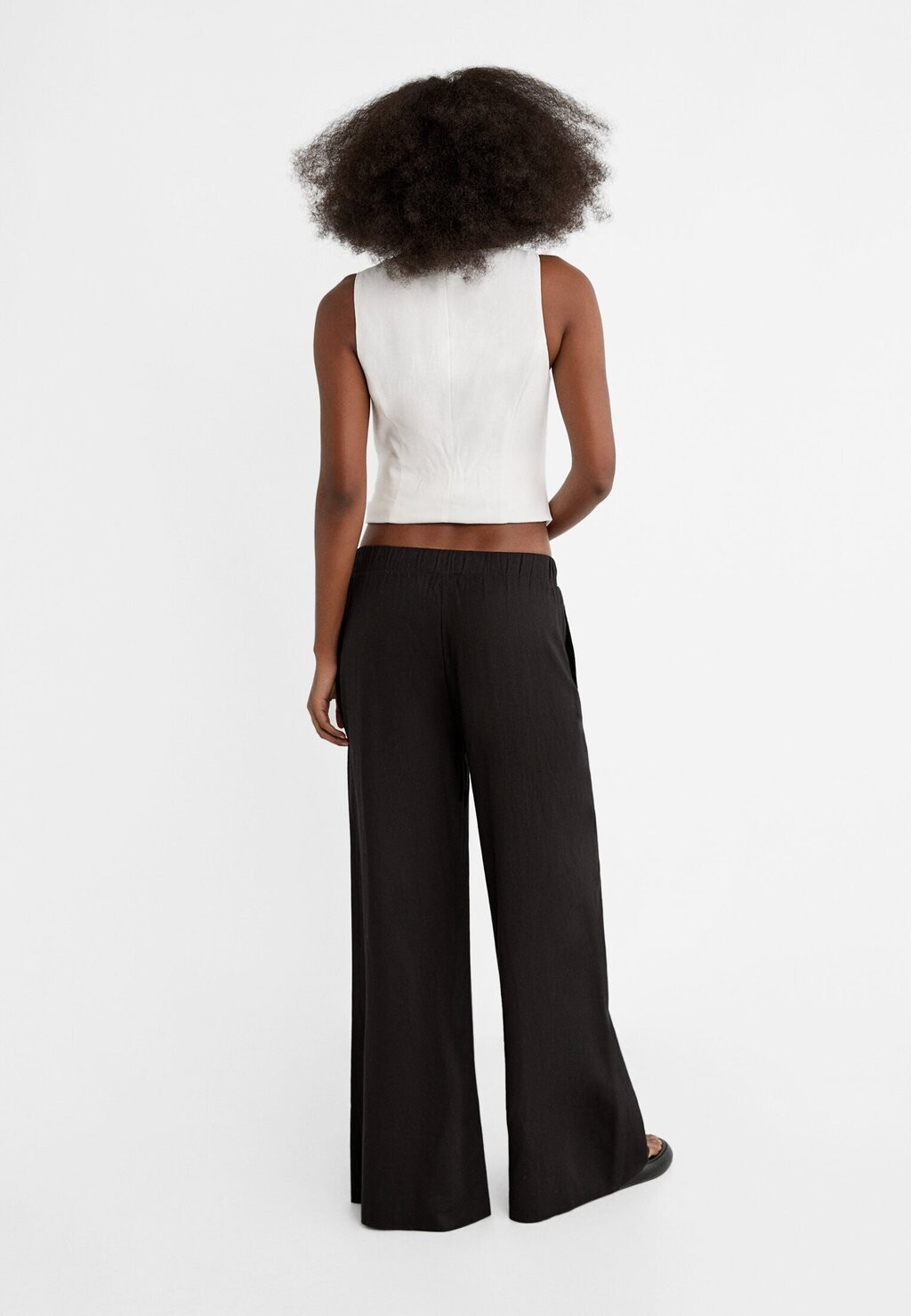 

Брюки Wide-Leg With Elastic Waistband Stradivarius, черные