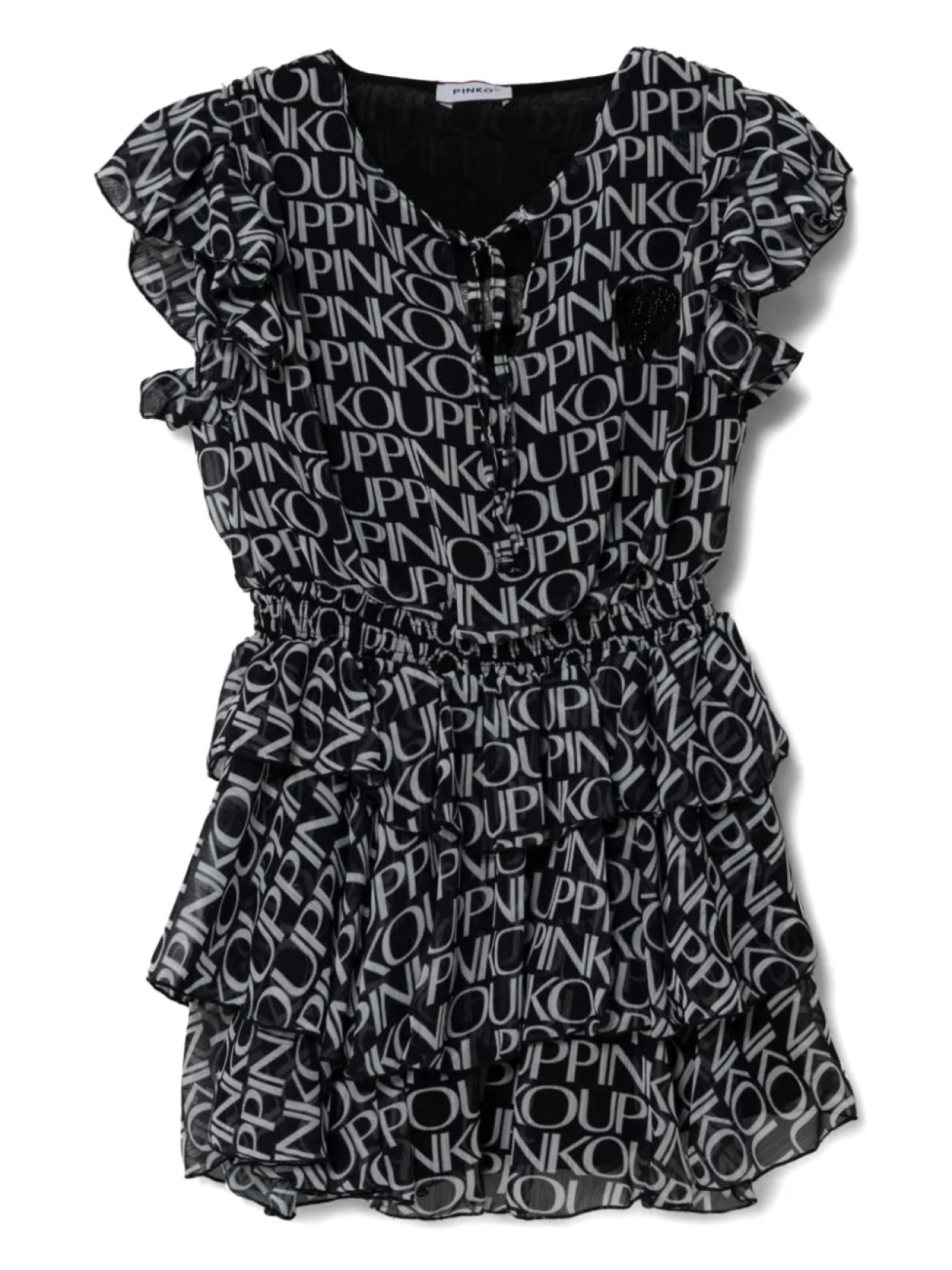 

Платье Pinko Kids с логотипом, черный