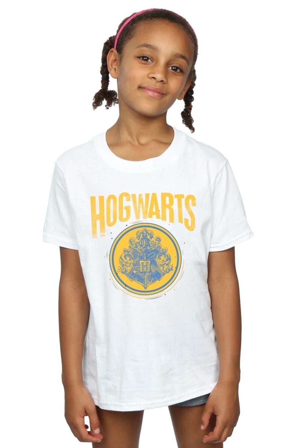 

Хлопковая футболка с круглым гербом Хогвартса Harry Potter, белый