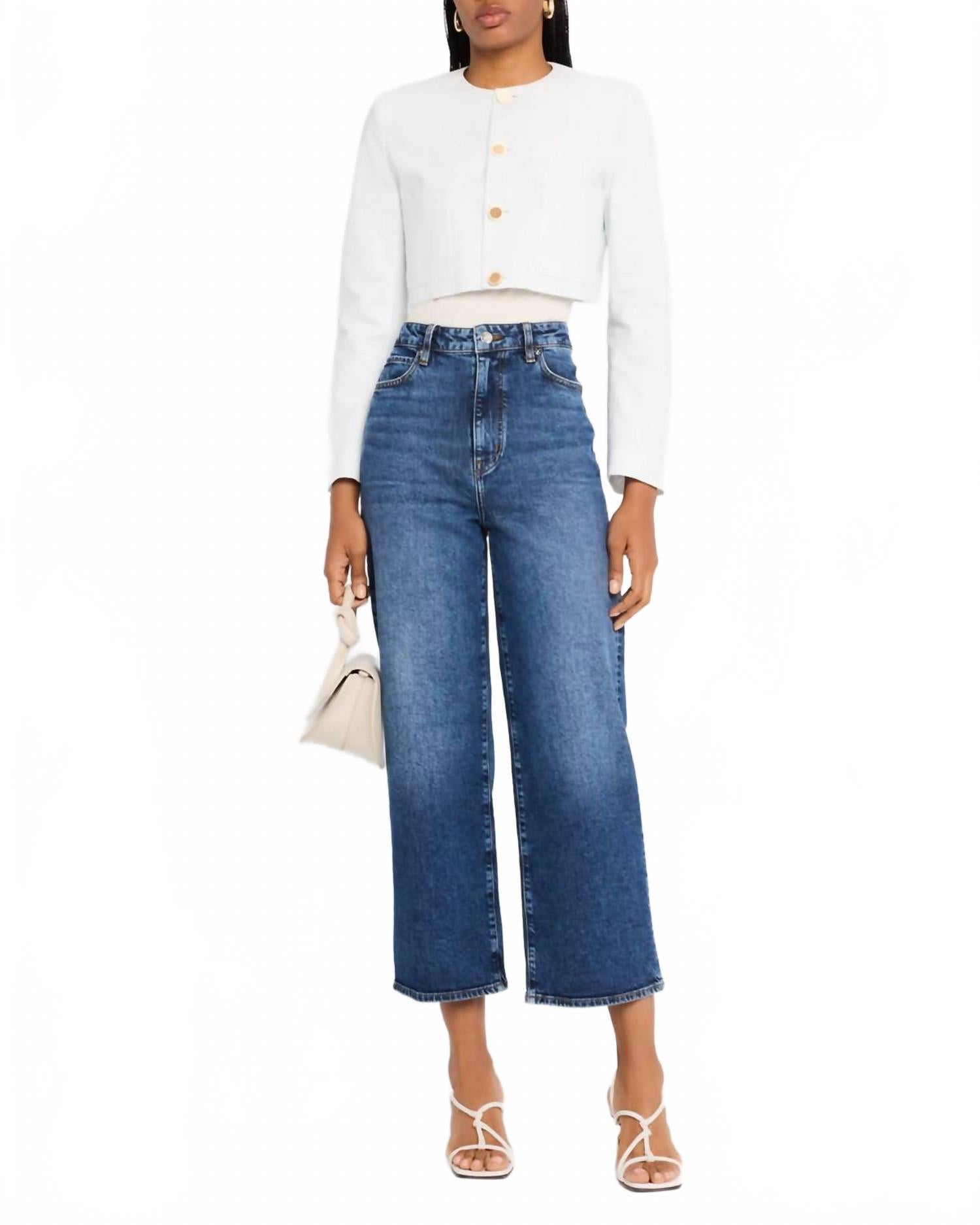 

Укороченная куртка из сирсакера. Цвет: светло-шамбре, многоцветный FRAME, мультиколор