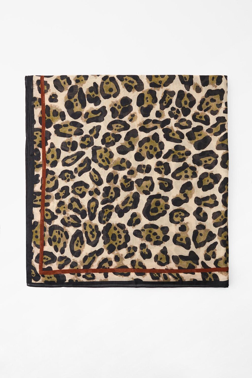 

Шарф из модала и шелка с животным принтом ZARA, цвет leopard