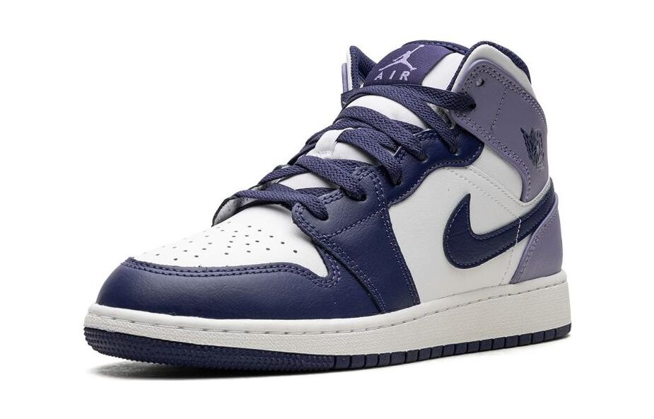 Кроссовки Jordan 1 Mid White Sky J Purple GS, фиолетовый — фото 3