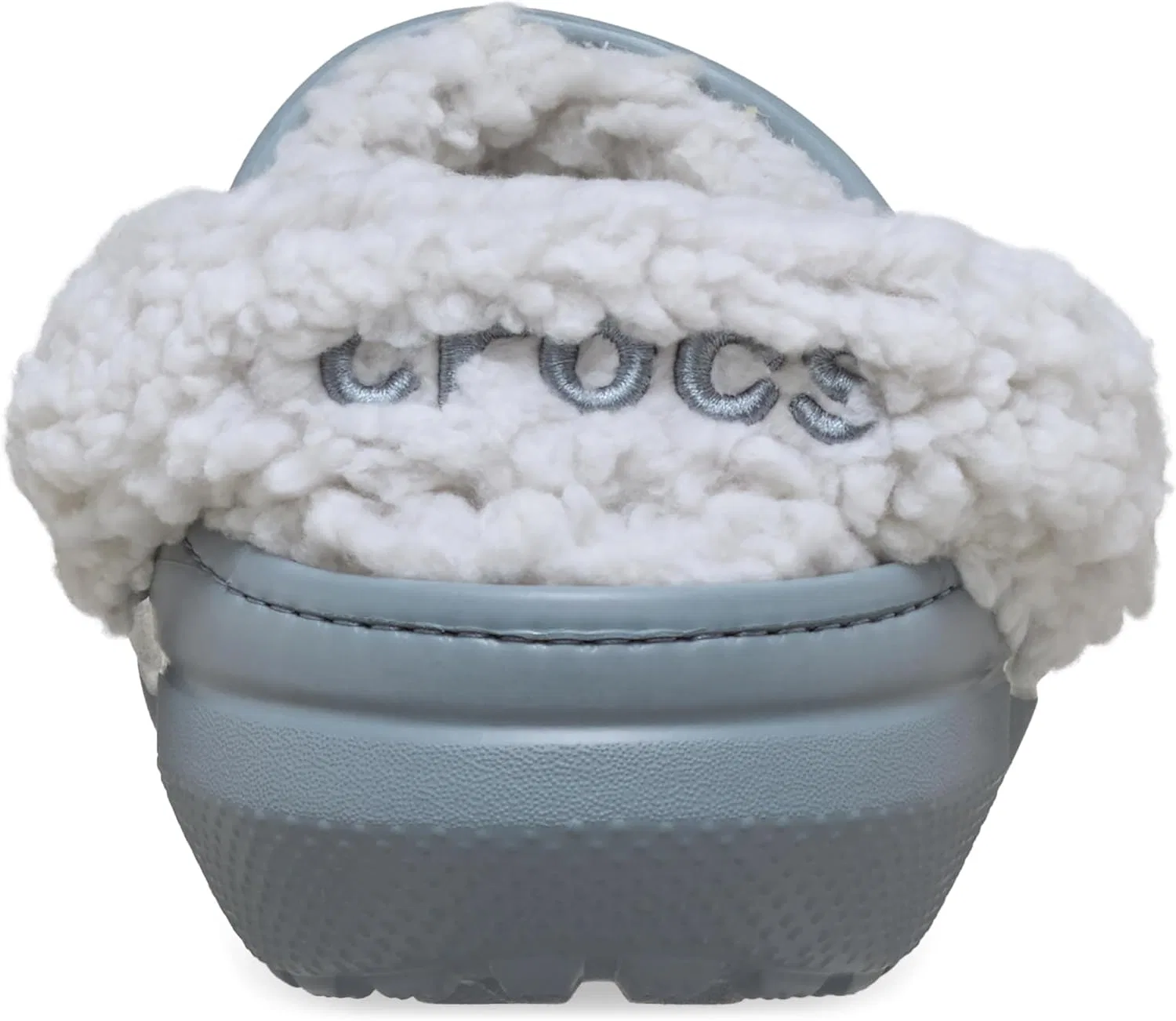 Мужские классические деревянные сабо Crocs на флисовой подкладке, Concrete — фото 2