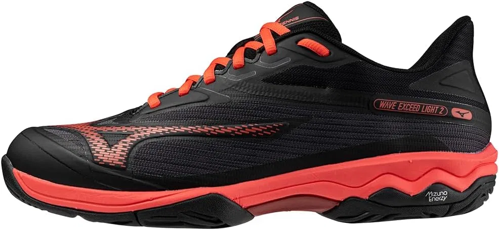 Мужские теннисные кроссовки Mizuno Wave Exceed Light 2 Ac, Black Radiant Red