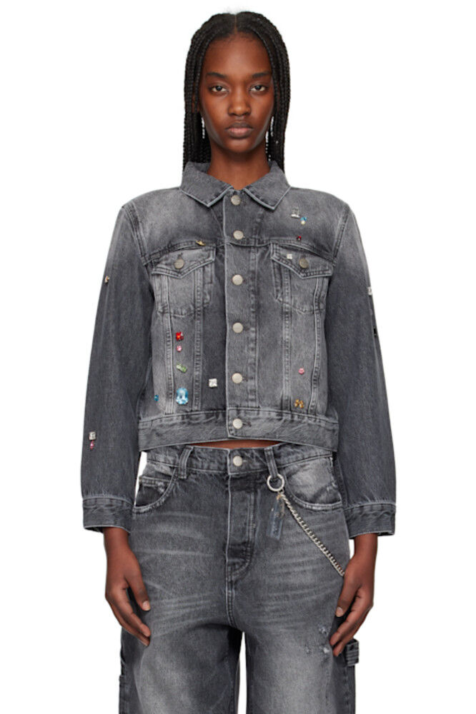 

Куртка из серого шифона Trucker Shrunken Denim Marc Jacobs