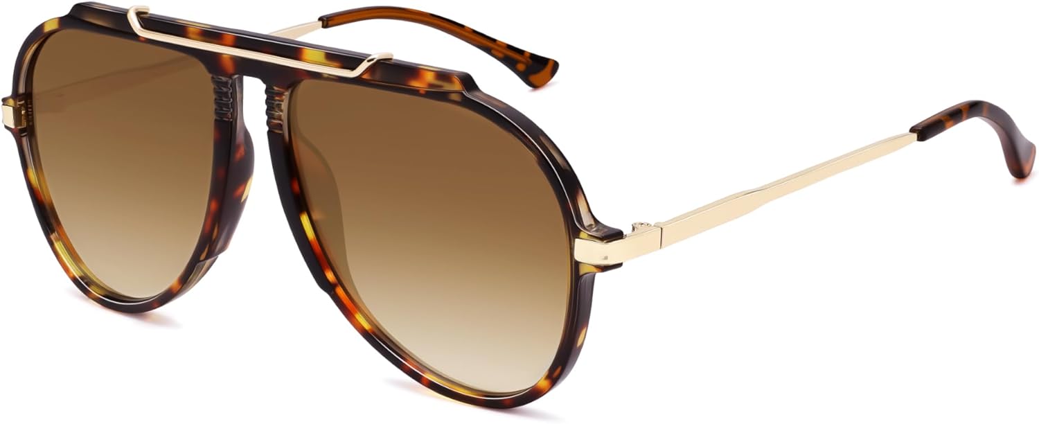 

Солнцезащитные очки-авиаторы SOJOS в стиле ретро 70-х и 90-х годов для женщин и мужчин, модные винтажные квадратные солнцезащитные очки SJ2693, Tortoise Frame Brown Grading Lens