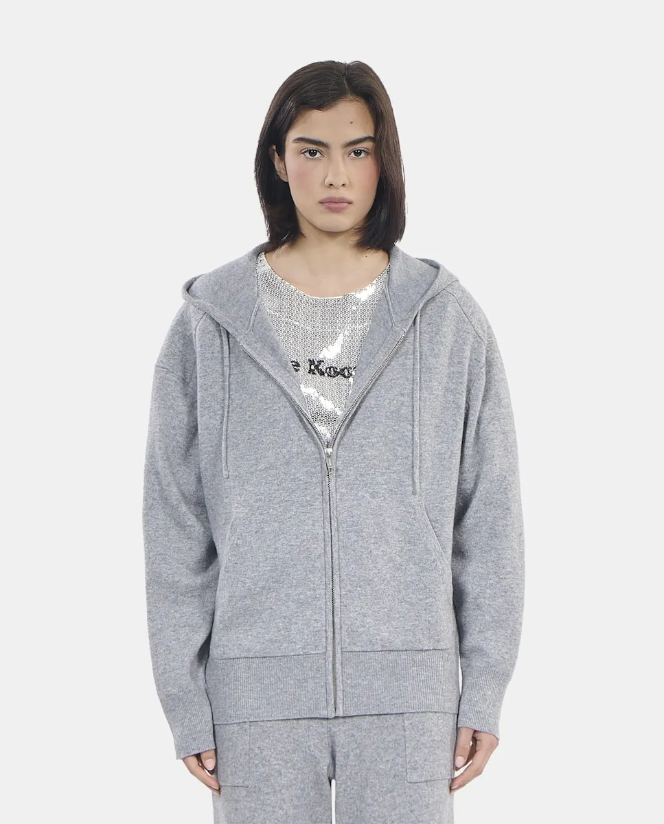

Женская толстовка с капюшоном и застежкой-молнией The Kooples, серый