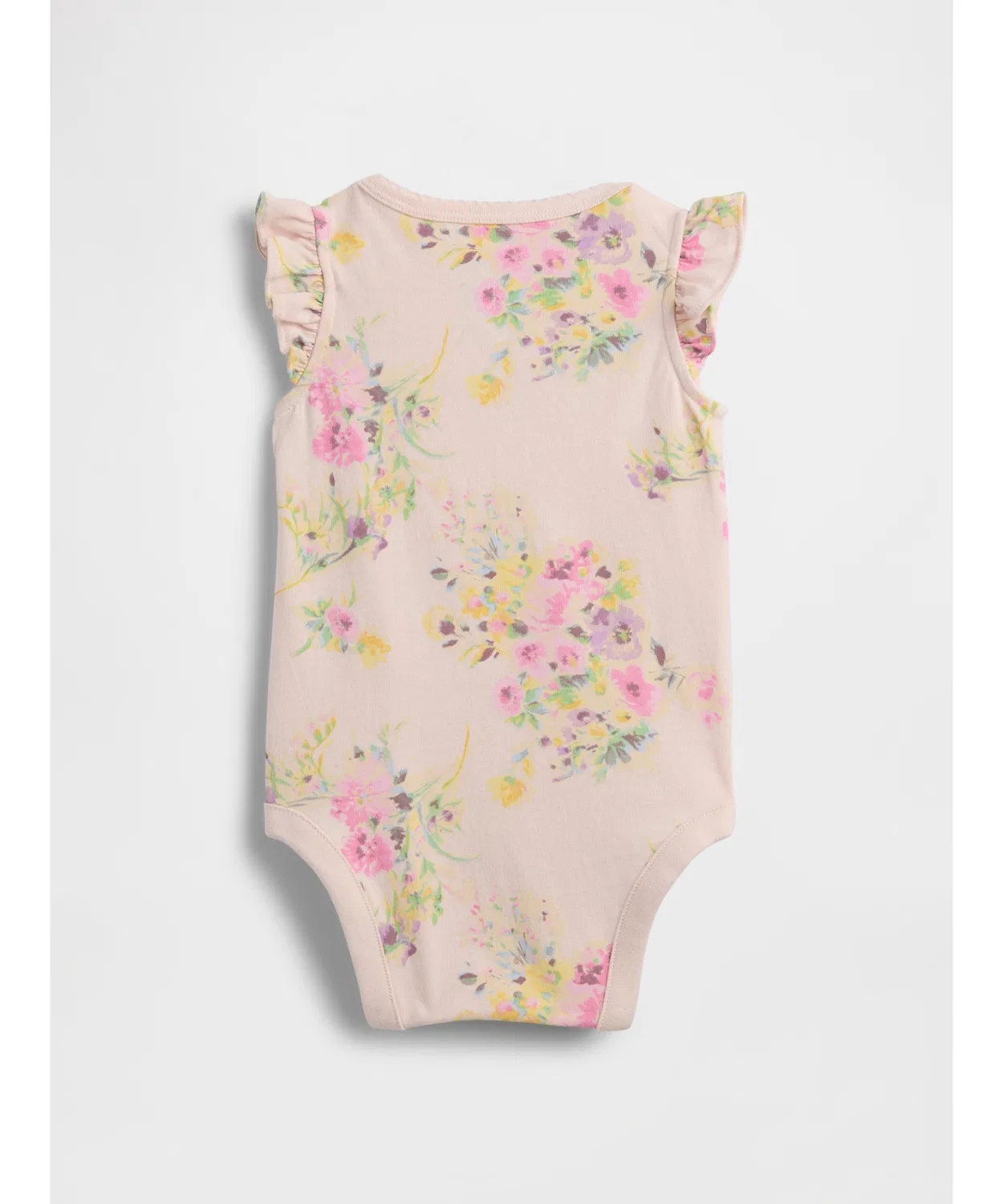 Боди-кимоно с флатер-рукавом Gap Organic Cotton Flutter Ruffle Sleeve Bodysuit розовый — фото 2