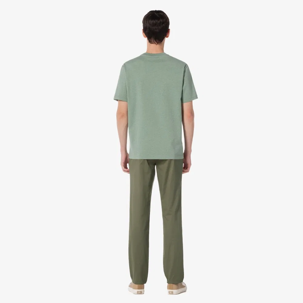 Мужские брюки чинос зауженного кроя цвета хаки от Lacoste — фото 4