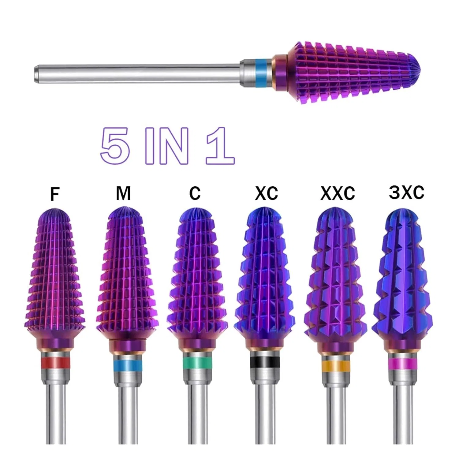 Фреза для маникюра «Purple Tornado Bit» 3/32 из карбида Dhrconpa, Purple-Xc — фото 4