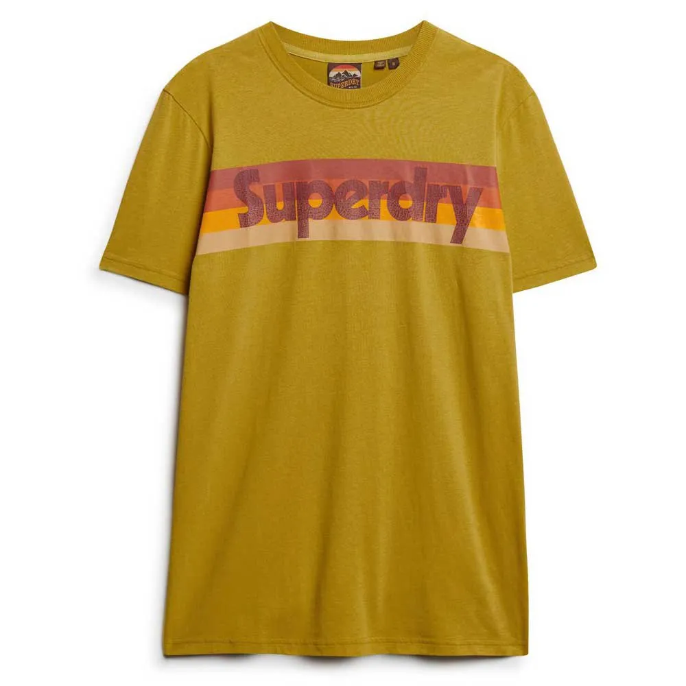 

Футболка с коротким рукавом Superdry Retro Stripe Logo, желтый