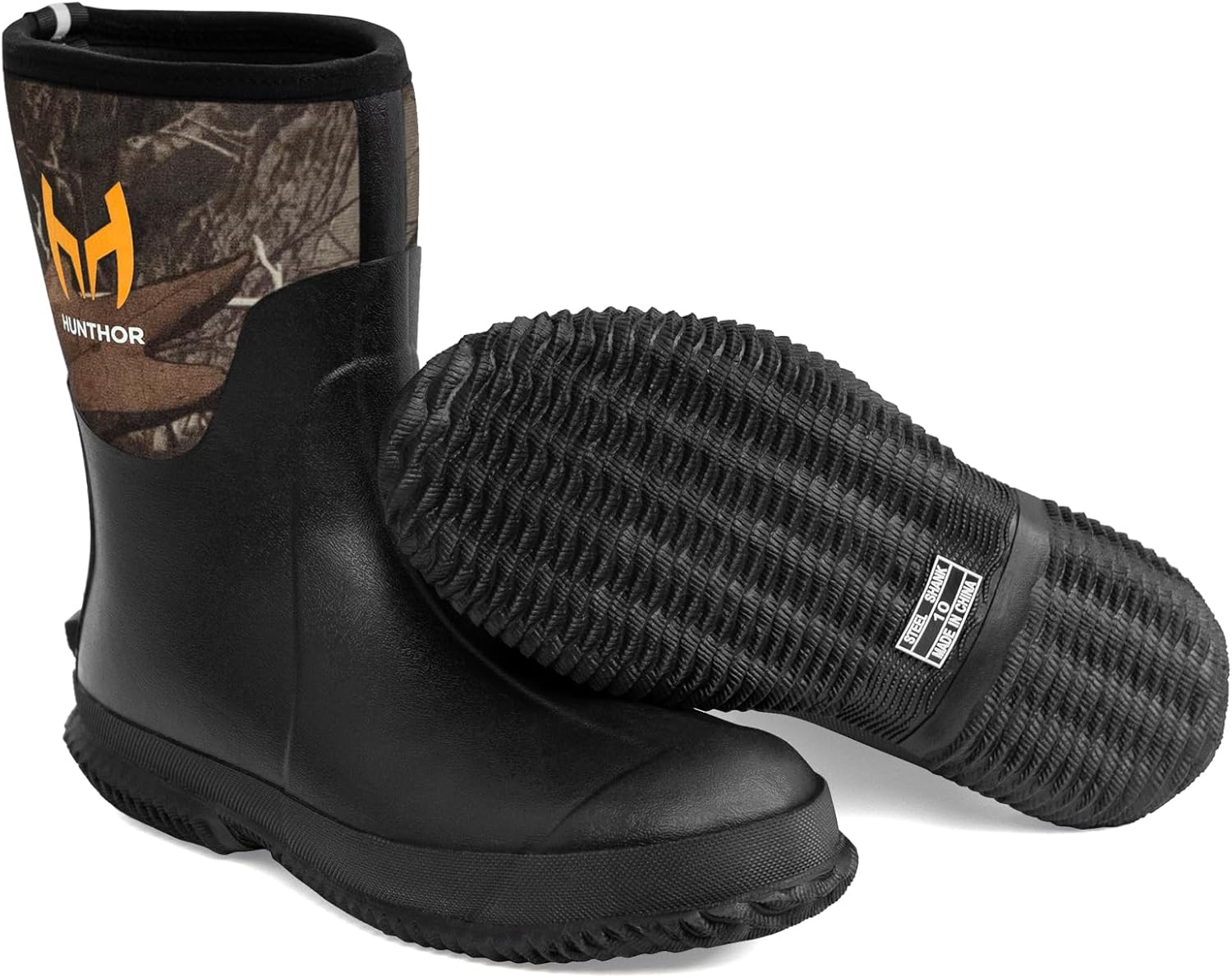 

Резиновые сапоги Hunthor для мужчин с металлической пластиной, утепленные 6 мм неопрена, водонепроницаемые сапоги до середины голени для охоты, садоводства, фермерства и рыбалки, Camo