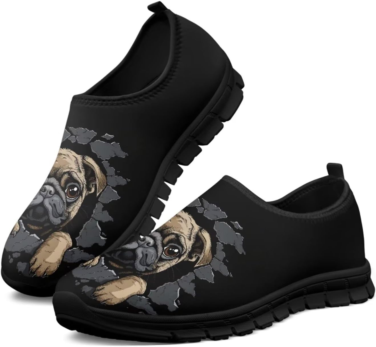 

Мужские слипоны Twousenru, удобные повседневные лоферы, широкие, с нескользящей подошвой, обувь для работы, домашние тапочки, легкие кроссовки для улицы, Pugs