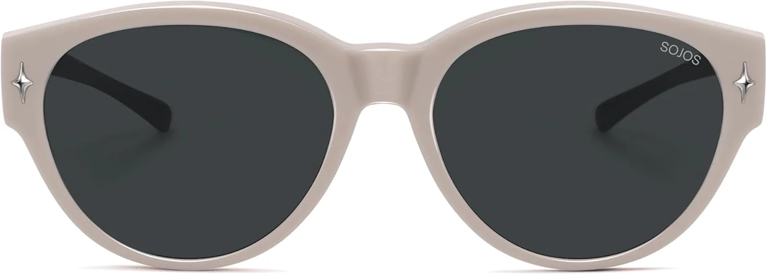 

Солнцезащитные очки SOJOS Cat Eye Polarized Fit Over Glasses для женщин, модные солнцезащитные очки с обтекаемой формой «кошачий глаз» SJ2658, Dark Beige/Grey