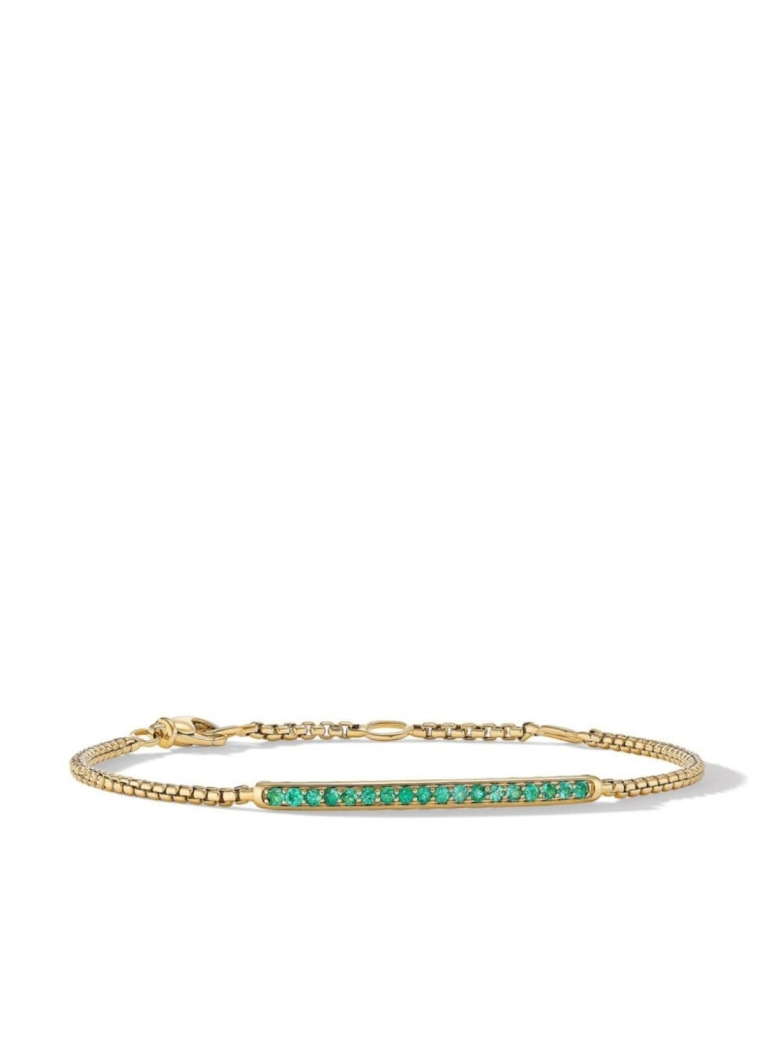 

Браслет Petite Pavé Bar из желтого золота с изумрудами David Yurman, золотой