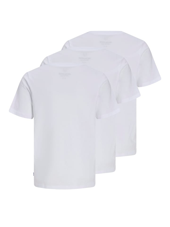 Набор из 3 футболок JJEORGANIC BASIC TEE JNR белого цвета — фото 2
